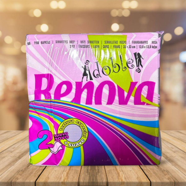 Servilleta "Renova" 2 Capas Rosa 60 Unid