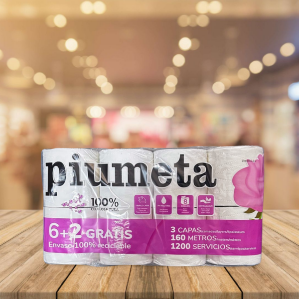 Papel Higiénico "Piumeta" 3C 8 Rollos